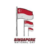 ilustración de vector de día nacional de singapur