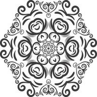 Abstract black and white seamless vector pattern. mandala seamless pattern vector illustration and coloring book page