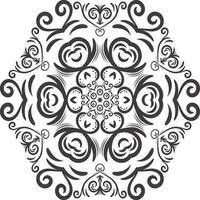 resumen negro y blanco sin costura vector modelo. mandala sin costura modelo vector ilustración y colorante libro página