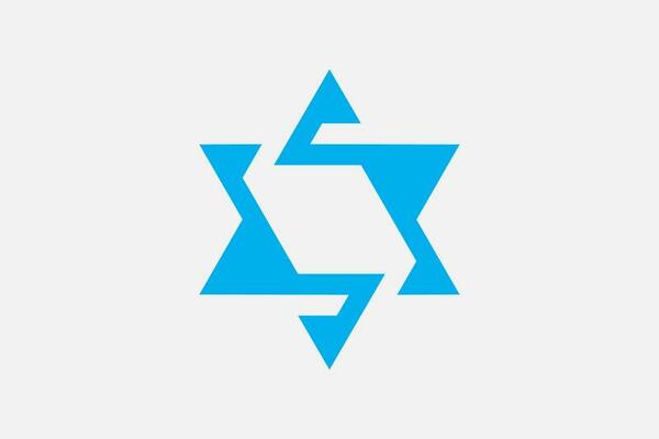 Star of David logo. Vector graphic design