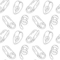 Seamless pattern with set ingredients for mulled wine. Cinnamon stick, apple slice and orange peel vector