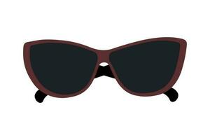 Abstract image of sunglasses with dark lenses in brown frame. Hello summer. Sunglasses day. Vector. vector