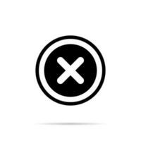 Cross icon vector isolated on circle outline