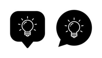 Bulb, idea icon vector with speech bubbles. Creativity symbol