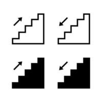 Stairs icon vector. Upstairs and downstairs symbol concept vector