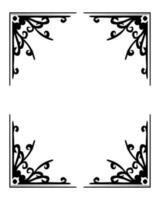 Fancy frame border and page ornament decorative design element on isolated background. Free vector illustration.