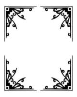 Fancy frame border and page ornament decorative design element on isolated background. Free vector illustration.