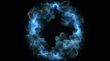 cloud clouds frame blue light, in the style of circular abstraction, 8k resolution, cosmic symbolism, dark symbolism, ethereal landscape, generat ai photo