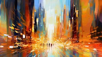 Movement and activity merging together in a striking way. Illustration photo