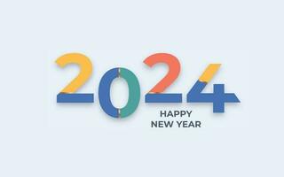 2024 colorful typography logo design. Happy new year 2024 vector