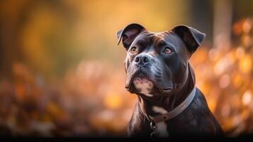 Portrait of a staffordshire terrier dog. Illustration photo