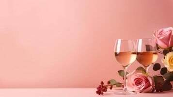 Glasses of rose wine. Illustration photo