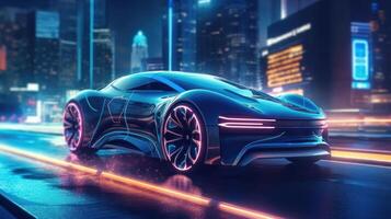 Futuristic car background. Illustration photo