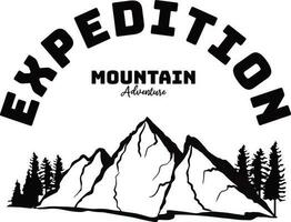 Mountain Vector Logo Design Black and White