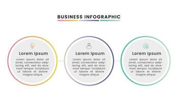 Business infographic with three options or steps and icons. vector