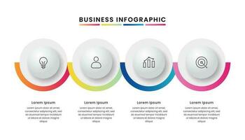 negocio infografía con cuatro opciones o pasos y iconos vector