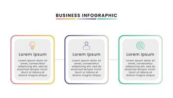 Business infographic template design with three options or steps and icons. vector