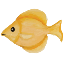 Yellow Fish Under The Sea Clip art Element Transparent Background png