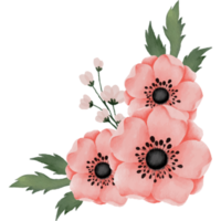 Rose avec pivoine fleur bouquet agrafe art élément transparent Contexte png