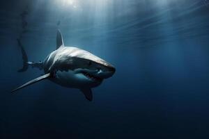 White shark. Illustration photo