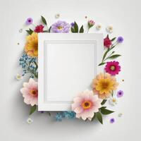 floral marco. ilustración ai generativo foto