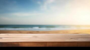 Nature background with wood table. Illustration photo