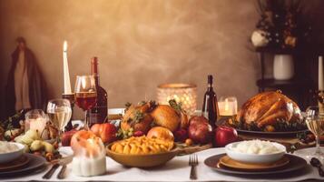 Thanksgiving dinner background. Illustration photo