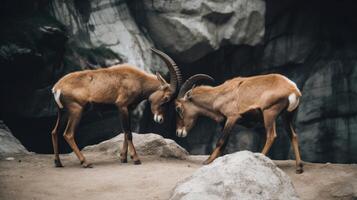 Ibex fight. Illustration photo