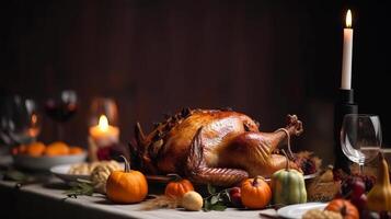 Thanksgiving dinner background. Illustration photo