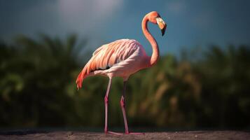 Pink flamingo. Illustration photo