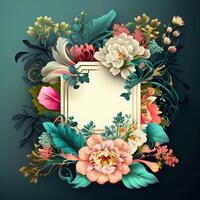 Floral frame. Illustration photo