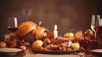 Thanksgiving dinner background. Illustration photo