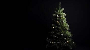 Christmas tree background. Illustration AI Generative photo