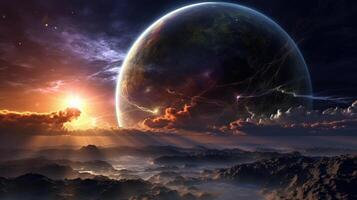 Big planet in space. Illustration photo