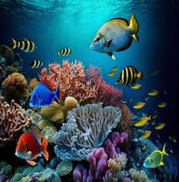 Beautiful sea reef background. Illustration AI Generative photo
