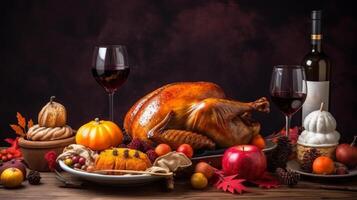 Thanksgiving dinner background. Illustration photo