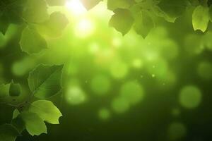 Environment Earth Day In Natural green leaves and plants used as spring background cover page greenery environment ecology wallpaper, concept eco earth day. Saving the environment, generate ai photo