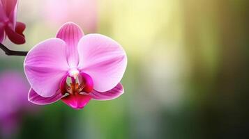 Pink orchid natural background. Illustration photo