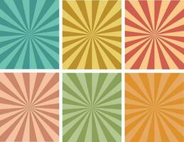 Retro Radial Sunburst With Color Sun Rays vector