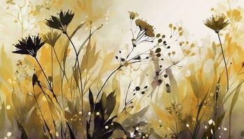 Abstract floral art background vector. Wallpaper of spring colorful flowers garden. Isolated on white for greeting cards, Easter, thanksgiving. Spring set, background , generate ai photo