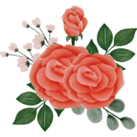 Rosa con peonía flor ramo de flores acortar Arte elemento transparente antecedentes png