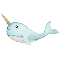 unicornio ballena debajo el mar acortar Arte elemento transparente antecedentes png