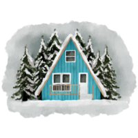 vinter- hus klämma konst element transparent bakgrund png