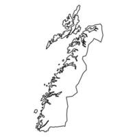 Nordland county map, administrative region of Norway. Vector illustration.