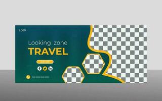 travel face book cover template vector