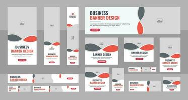 Web Banner Layout Set, Business banner web template bundle design, Social Media Cover ads banner, flyer, invitation card vector