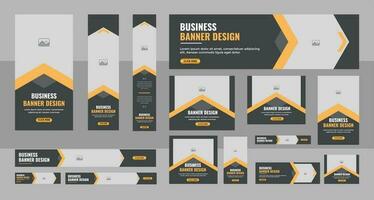 Web Banner Layout Set, Business banner web template bundle design, Social Media Cover ads banner, flyer, invitation card vector