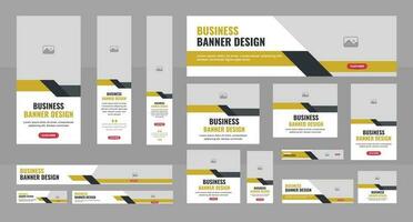 Modern Web Banner Layout Set, Business banner web template bundle design, Social Media Cover ads banner, flyer, invitation card vector