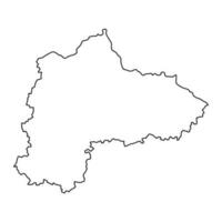 Panevezys county map, administrative division of Lithuania. Vector illustration.