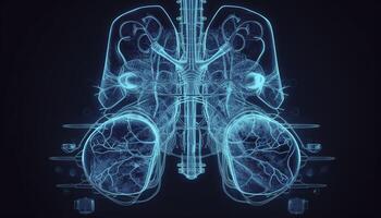 Smoky lungs of a smoker on a dark background isolate medical concept 3d illustration photo